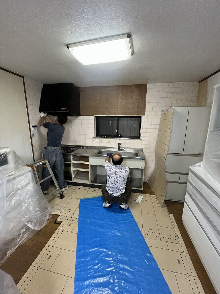 高石市　キッチンリフォーム　施工中